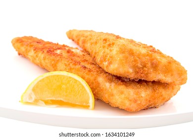 Crispy Breaded Cod Fish Fillets Isolated