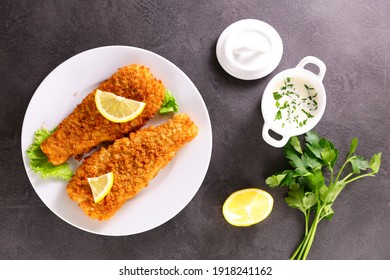 Crispy Breaded Fish And Sauce