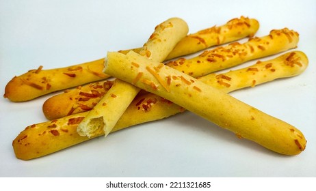 Crispy Cheese Stick Bites Isolated On White Background.