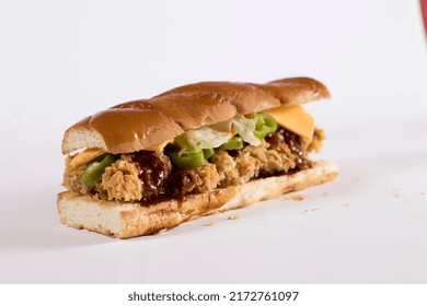 Crispy Chicken Hoagie Sandwich With Cheese