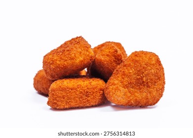 Crispy Chicken Nuggets Stack, Crunchy Breaded Coating, Golden Bitesize Pieces, Partyready Platter 