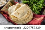 Crispy Corn Delight: Top-View Close-up of Baked White Corn Tortilla, Perfectly Golden