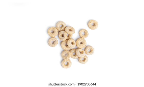 Crispy corn rings isolated on a white background. High quality photo