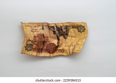 Crispy Egyptian pound isolated on a white background
 - Shutterstock ID 2239384515
