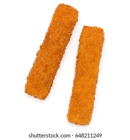 Crispy Fish Fingers Isolated On White Background