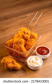 Crispy Fried Chicken In The Basket.