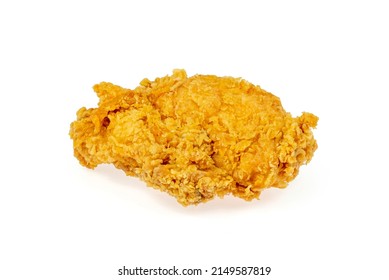 Crispy fried chicken breast isolated on white background whit clipping path, fresh yellow, crispy fried chicken, delicious,