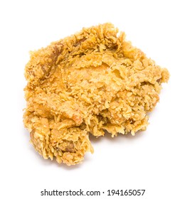 Crispy fried chicken meat on isolated white background