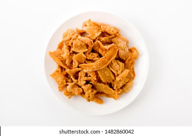 Crispy Fried Chicken Skin On Plate