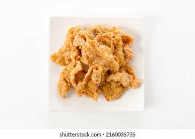 Crispy Fried Chicken Skin On Plate