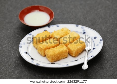 crispy fried milk with condensed milk, Chinese dessert