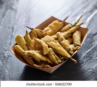 Crispy Fried Okra In Container