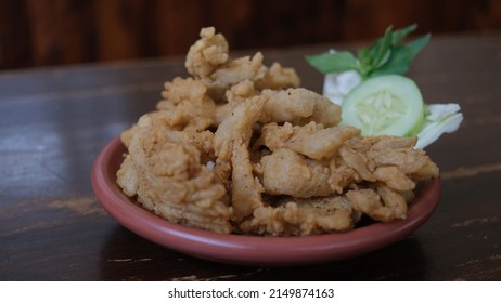 Crispy Fried Oyster Mushroom On A Plate