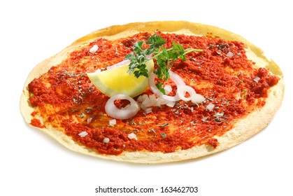 Overhead View Crisp Crusty Tomato Lahmacun Stock Photo 162681125 ...