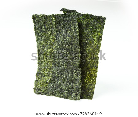 Crispy Nori Seaweed on white background