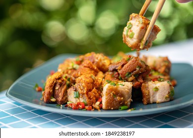 Crispy Pork Belly Cooked With Chili 