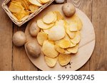 Crispy potato chips and potato 