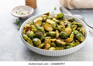 Crispy roasted or air fried brussel sprouts with honey dressing