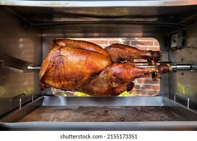 Crispy Rotisserie Turkey In Outdoor Cooker