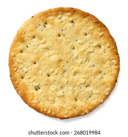 Crispy Round Cheese Cracker From Above.