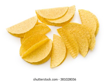 Crispy Taco Shells On White Background