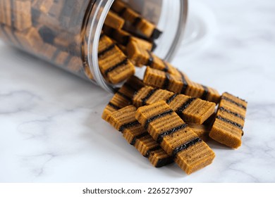 Crispy thousand layer cake in white background