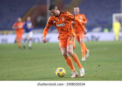 Cristiano Ronaldo Of Juventus Fc  During The Serie A Match Between Uc Sampdoria And Juventus Fc At Stadio Luigi Ferraris On January 30, 2021 In Genoa, Italy.