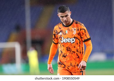 Cristiano Ronaldo Of Juventus Fc  During The Serie A Match Between Uc Sampdoria And Juventus Fc At Stadio Luigi Ferraris On January 30, 2021 In Genoa, Italy.