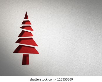 Cristmas Tree Paper Cutting Design Card.