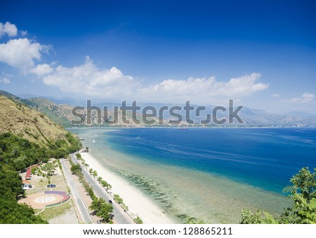 cristo rei beach near dili in east timor