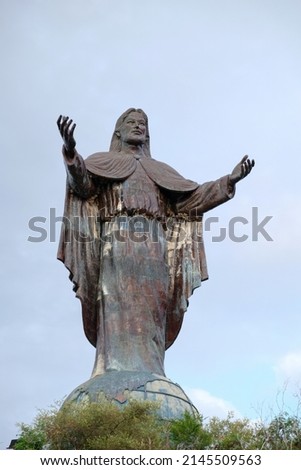 Cristo Rei of Dili Statue on the top of the hill, Timor Leste.
