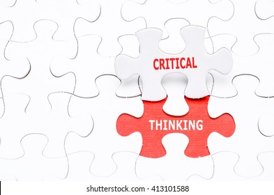 Critical Thinking concept on missing puzzle.