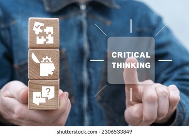 Critical thinking skills for problem solving, creative, thinking, reasoning, analysis, decision making and solution. Psychotherapy and critical thinking concept. Think of solution, focus on new idea.