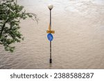 Critically high level of the Vistula River in Warsaw, Poland during 2010 Central European floods