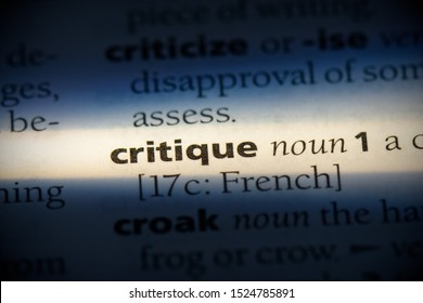 Critique Word In A Dictionary. Critique Concept, Definition.