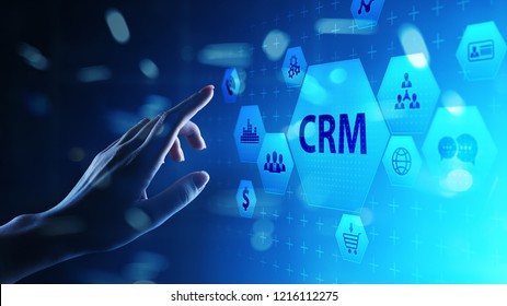 CRM - Customer Relationship Management Automation System Software. Business And Technology Concept.