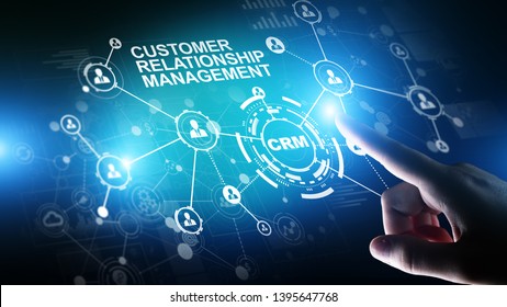 CRM - Customer Relationship Management Automation System Software. Business And Technology Concept.