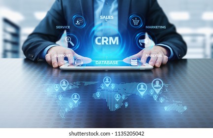 CRM Customer Relationship Management Business Internet Techology Concept.