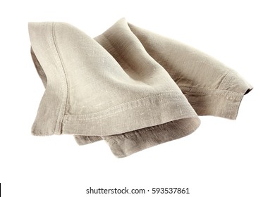 Crmpled Linen Napkin On White