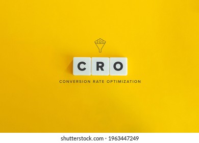 CRO (Conversation Rate Optimization) banner and concept. Block letters on bright orange background. Minimal aesthetics. - Shutterstock ID 1963447249