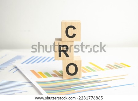 CRO Conversion Rate Optimisation wooden blocks on white background