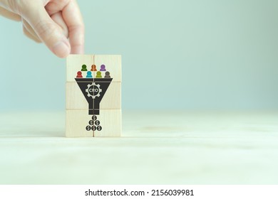 CRO - Conversion Rate Optimization  and lead generation concept. Idea of traffic, testing and web sites. The process of increasing the percentage of conversions from a website or mobile app.  - Shutterstock ID 2156039981