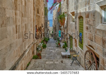 Croatia, island of Korcula and a fragment of the architecture of the city of Korcula