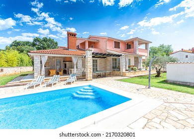 Croatia, Istria, Pula, holiday house with garden and pool - Shutterstock ID 2170320801