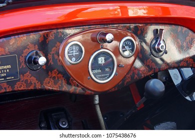 CROATIA SAMOBOR, 17 JULY 2011: Cockpit of classic car, Dodge Brothers Roadster from 1924, ''14. Oldtimer Rally'' in Samobor, Croatia - Shutterstock ID 1075438676