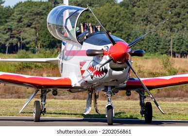 Croatian Air Force Pilatus PC-9 Trainer Plane Taxiing At Kleine-Brogel Airbase. Belgium - September 14, 2019