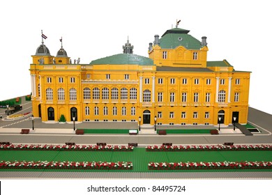 Croatian National Theater building made of lego blocks