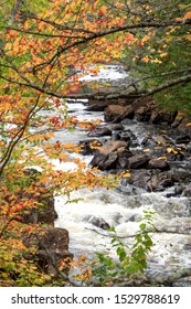 Croches waterfall in autumn. Mont Tremblant National Park. Indian Summer. Quebec. Canada