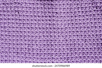 Crochet pattern using polyester cord. Bright purple cord for knitting bags, baskets and string bags.