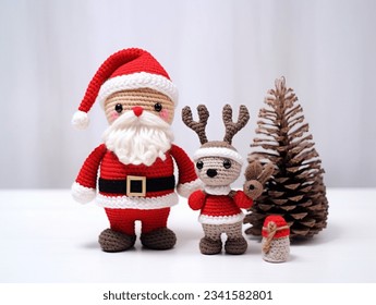 A Crochet Santa Claus in A Christmas Day - Powered by Shutterstock